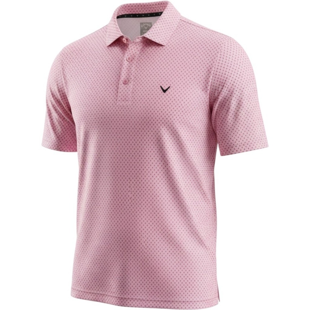 Callaway Opti-Dri Mens Golf Polo XL Pink Geometric Print Athletic Fit Shirt